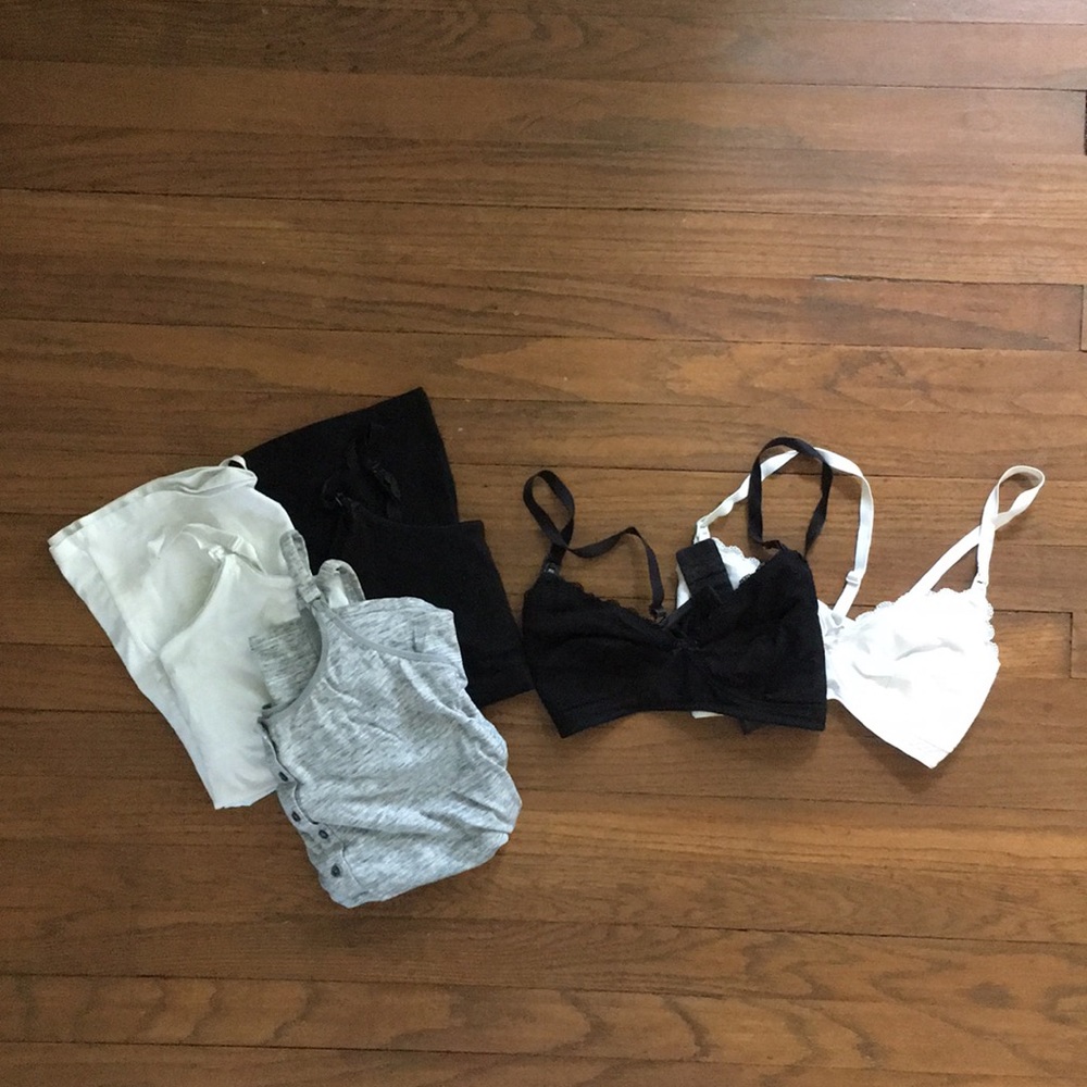 Maternity nursing tanks and nursing bras